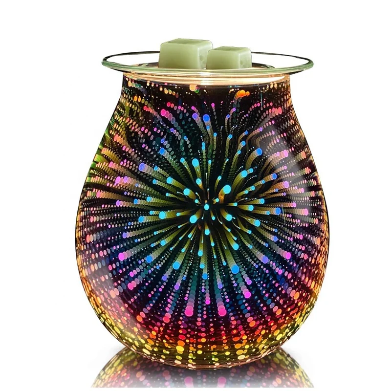 3D Glass Oil Burner Household Aroma Warmer Electric Aromatherapy Wax Melt Burner