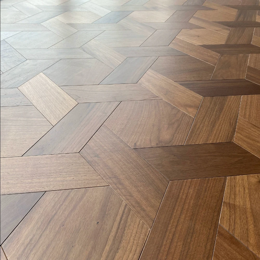 Концевая зернистая блочная плитка деревянное напольное покрытие плетеный узор Тканое шестигранное зернистое декоративная панель для стен