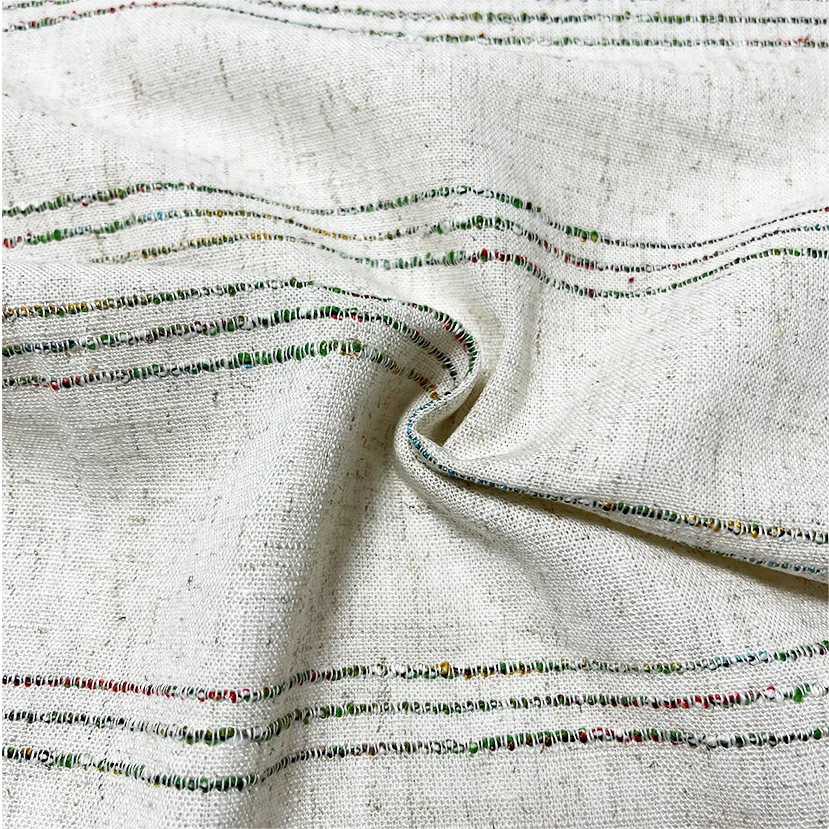 hot sales luxury striped design flax fabric yarn dyed 30%linen 70%viscose for womens garments