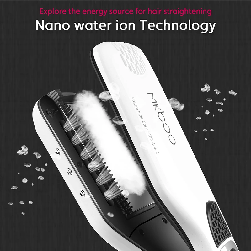 
LCD Digital Display Mkboo New design salon equipment steam hair straightener hair straight iron 