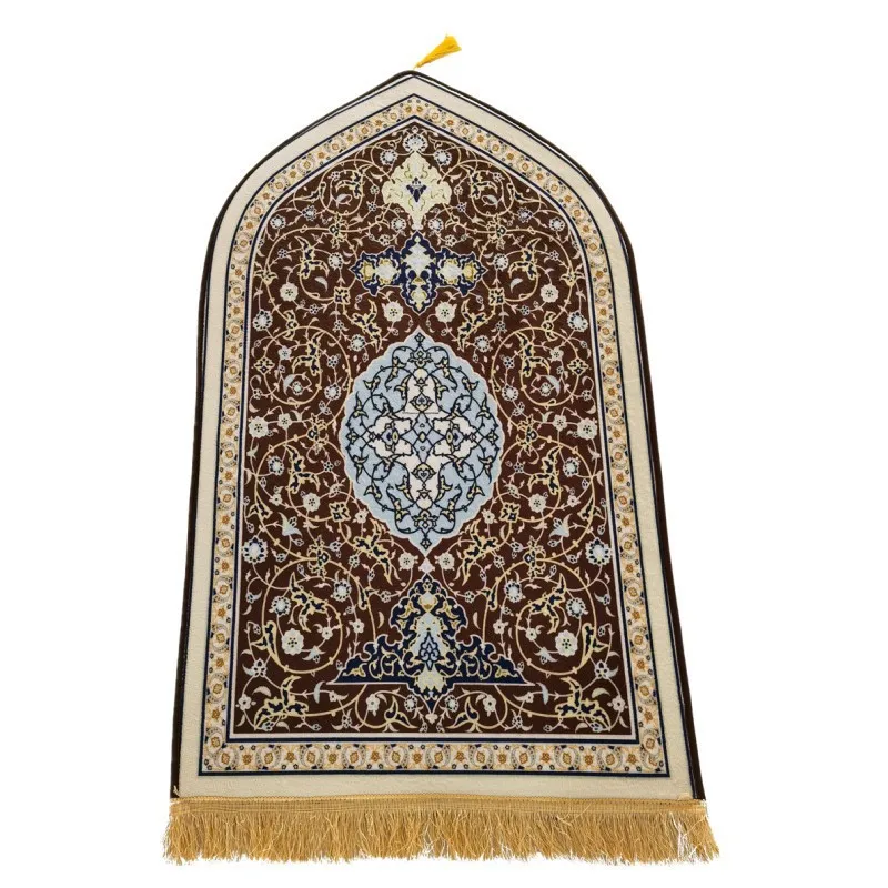 Cheap Wholesale Factory Islamic Gift polyester flannel macrame Muslim Portable Prayer carpet Rug Islamic Prayer Mat