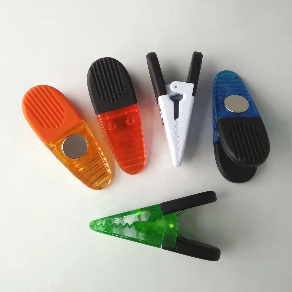 Neodymium magnet memo clip plastic fridge alligator magnetic bag clip office refrigerator magnet paper clips