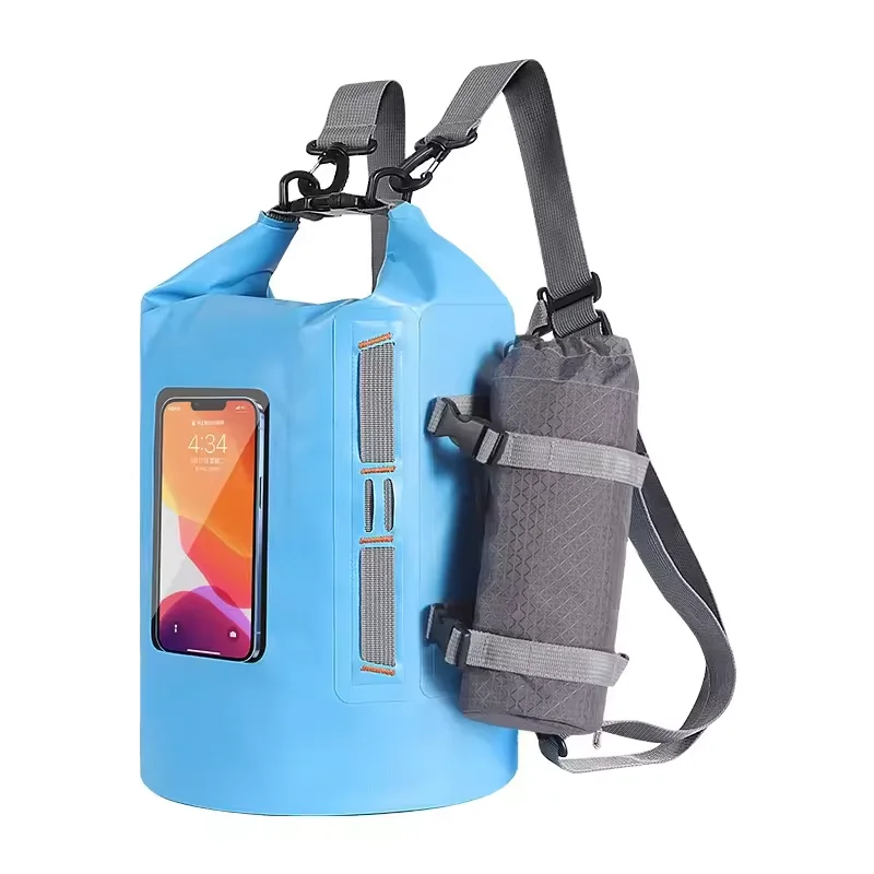 Outdoor Wholesale Ocean Floating Boating Fishing Swimming 15L PVC Waterproof Dry Bag Custom Logo Backpack