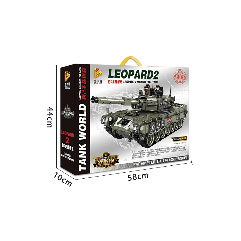 1747pcs Leopard 2 Main Battle Tank Building Blocks Bricks for Kids Funny Toy Item 632003