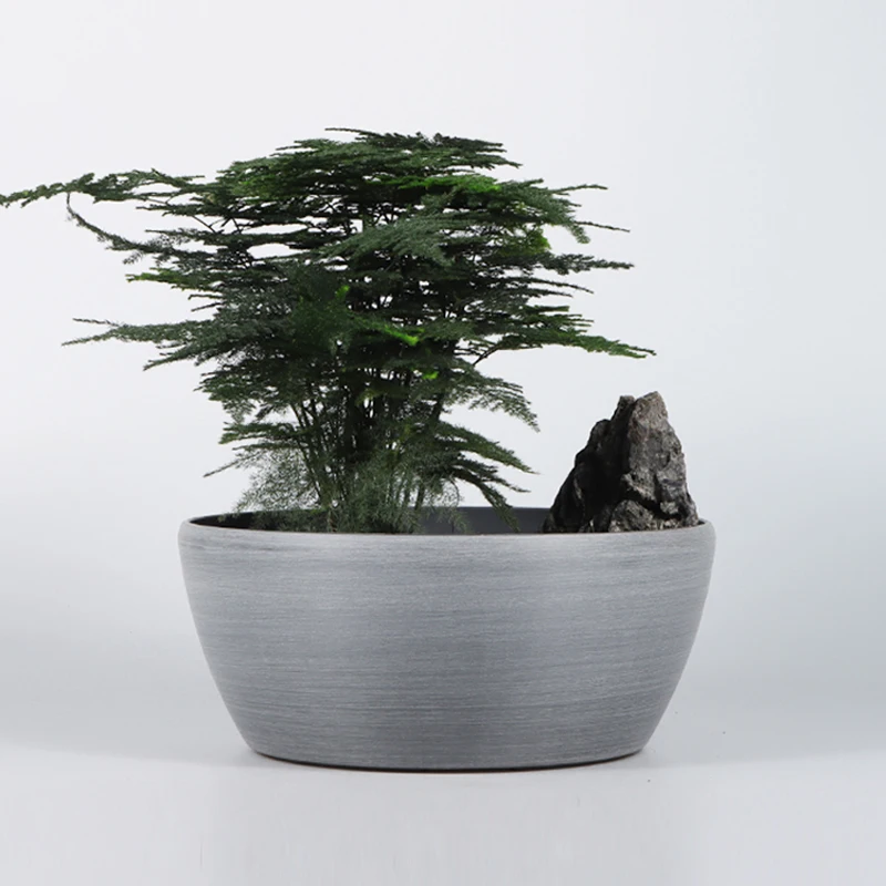 Wholesale Rustic Brushed Plastic Succulent Flower Pots Artificial Flowers Green Plants  Desktop Planter