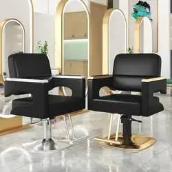 Barbershop chair Hair salon special beauty salon hair chair rotatable lifting stainless steel armchair Salon furniture