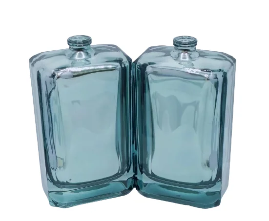 Customizable 100ml square Bottle with Internal Plating Showing the External clear Light and Bright for Empty Perfume Bottle