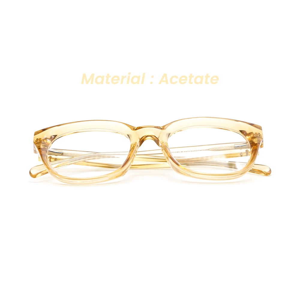 Модные прозрачные желтые ацетатные оптические очки с пружинным шарниром