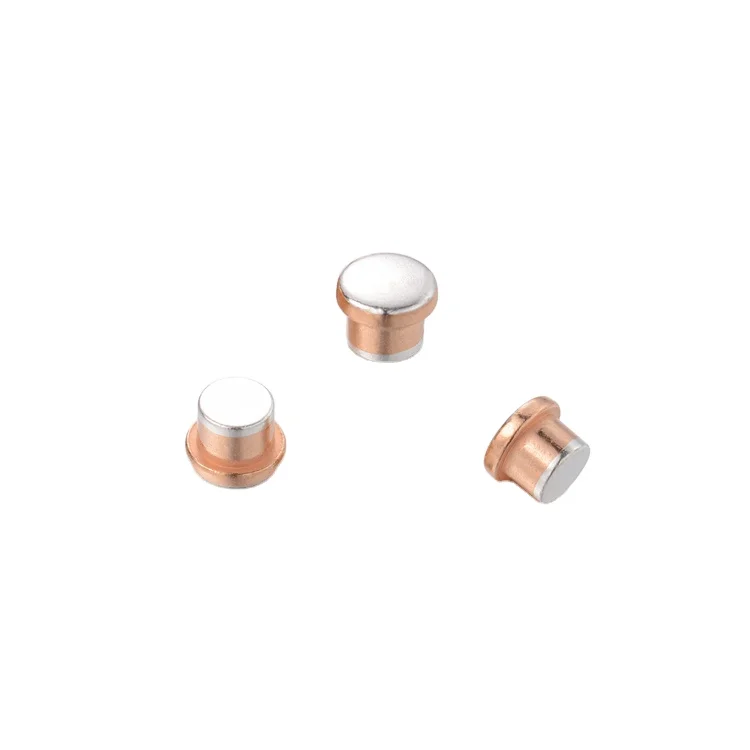 Top Quality Silver Contact AgCdO2 AgNi AgSnO2 Bimetal/Solid/Trimetal Rivet,customizable