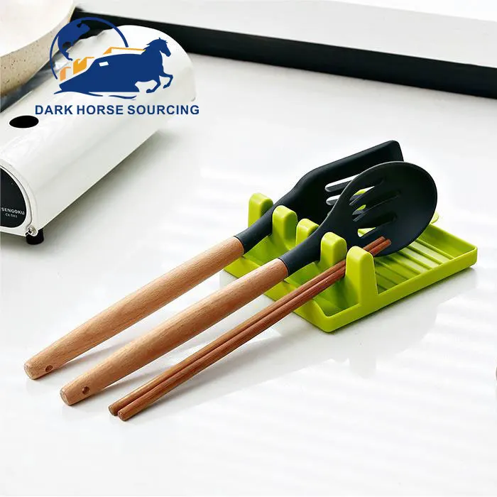 Wholesale Kitchen Tool Stand Heat Resistant PP Material Spoon Pot Lid Utensil fork Rest Holder cutlery drying rack