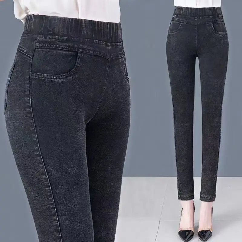 wholesale Jeans for Women 2023 New Spring and Autumn High Waist Elastic Slim women pants