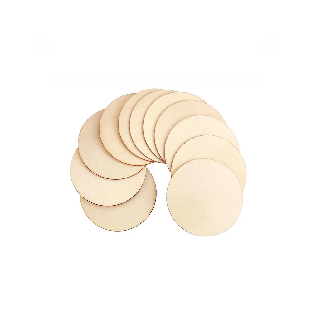 Natural Unfinished Blank Round Discs Handicraft Large Wood Pieces Round Wood Slices