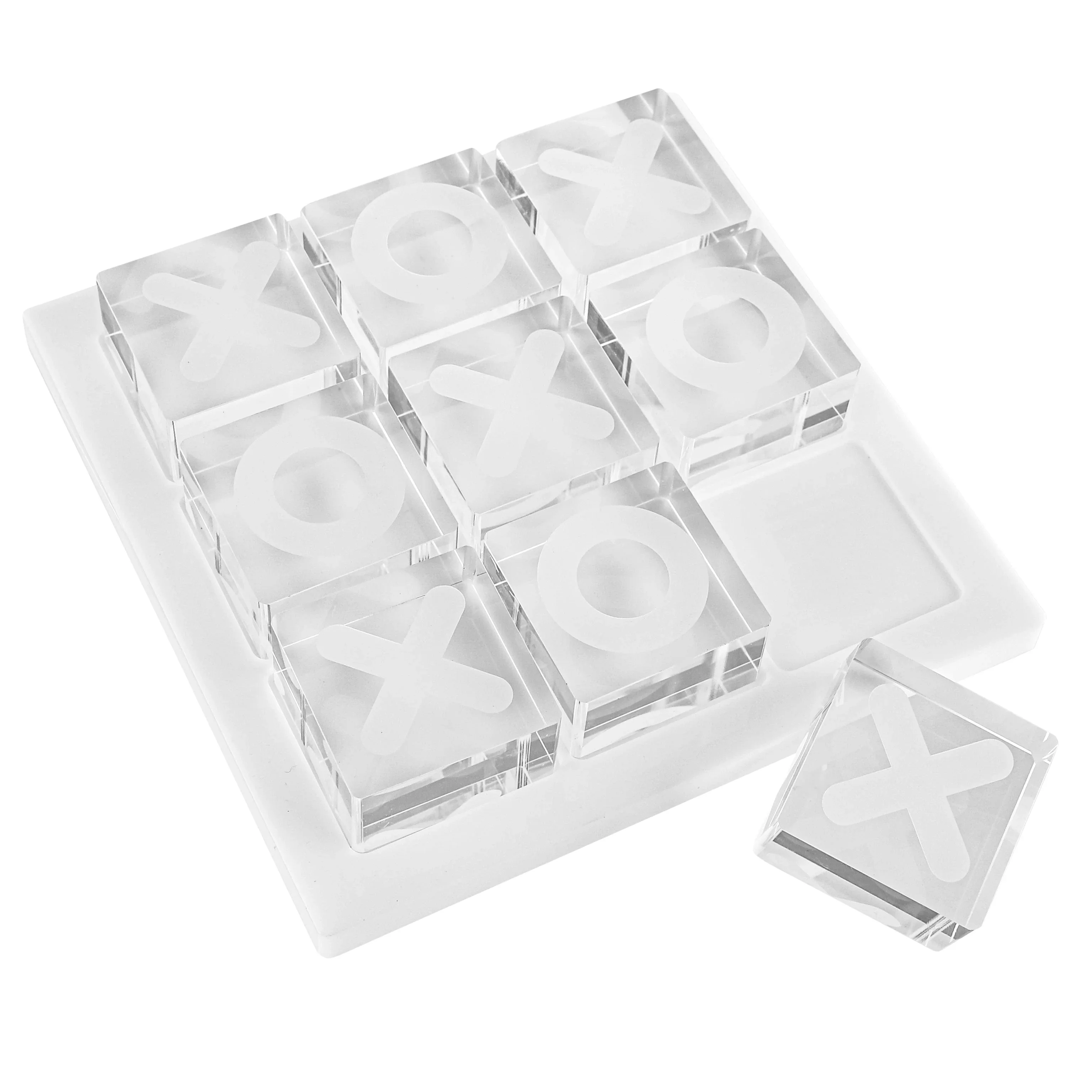 Hot Selling Acrylic Cubed Tic Tac Toe XOXO game Lucite Tic Tac Toe Set Decor Game