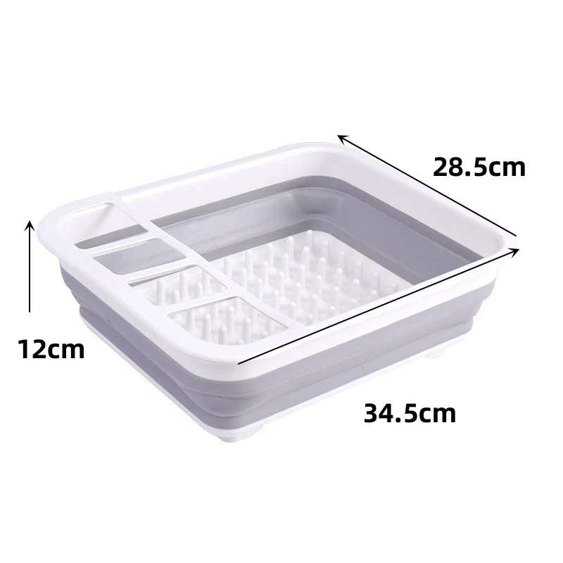 OEM Cooking Folding vegetable washing Drying Rack Basket Collapsible Plastic Foldable Dish Drainer silicone double dish drainer