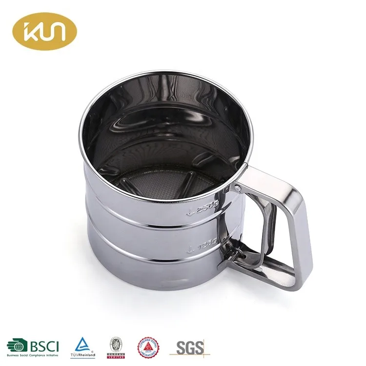 Wholesale Kitchen Gadgets Baking Tools Stainless Steel Flour Sifter Mesh Flour Sieve Cup