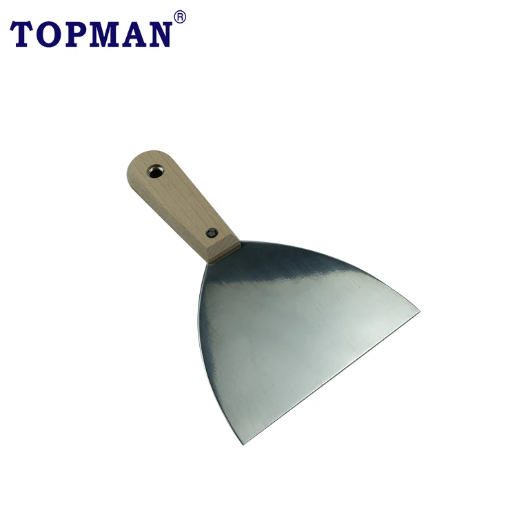 Topman 4 Inch Stainless Steel Scraper With Beech Wood Handle Wall Scraper Putty Knife