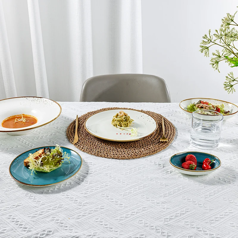 
Hotel Plates Sets Dinnerware Ceramic Kitchen Utensil Dinner 72 Pcs Cutlery Assiette 