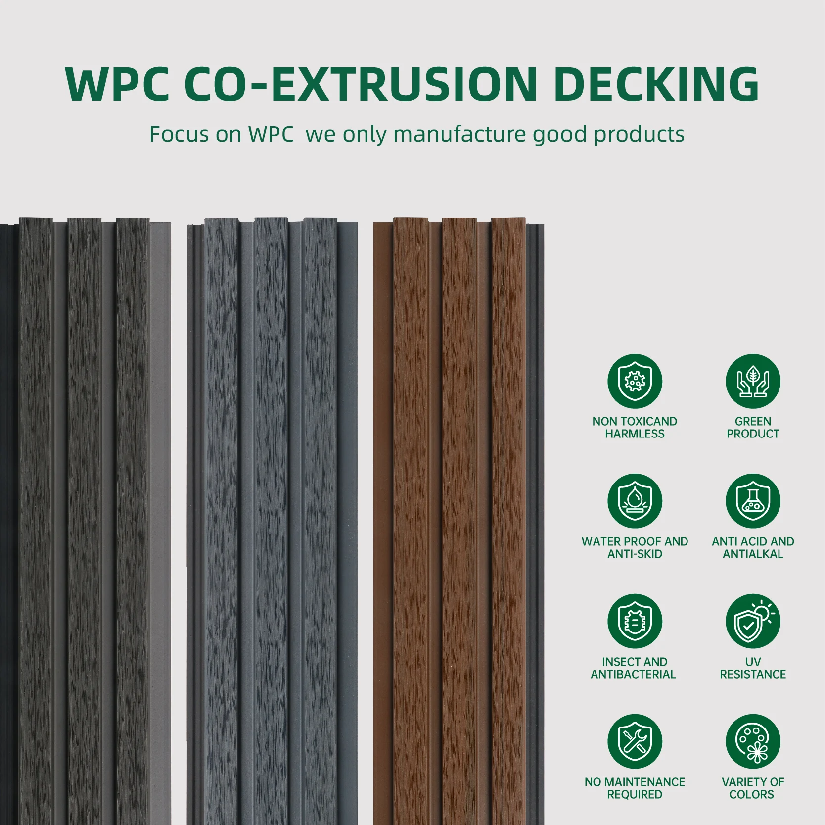 Factory Wholesale  new collection weather resistant anti slip surface background wall wpc exterior wall cladding