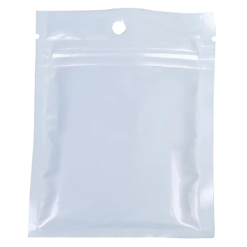 Customizable Design 4x7inch Clear/White Flat Ziplock Poly Bags with Hang Hole Suitable for Food and Electronic Components