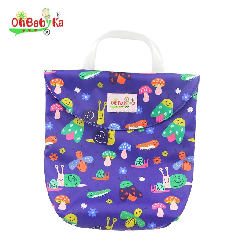 Ohbaby new pattern baby wet bag fashion baby diaper bag PUL Reusable Pockets mommy bag