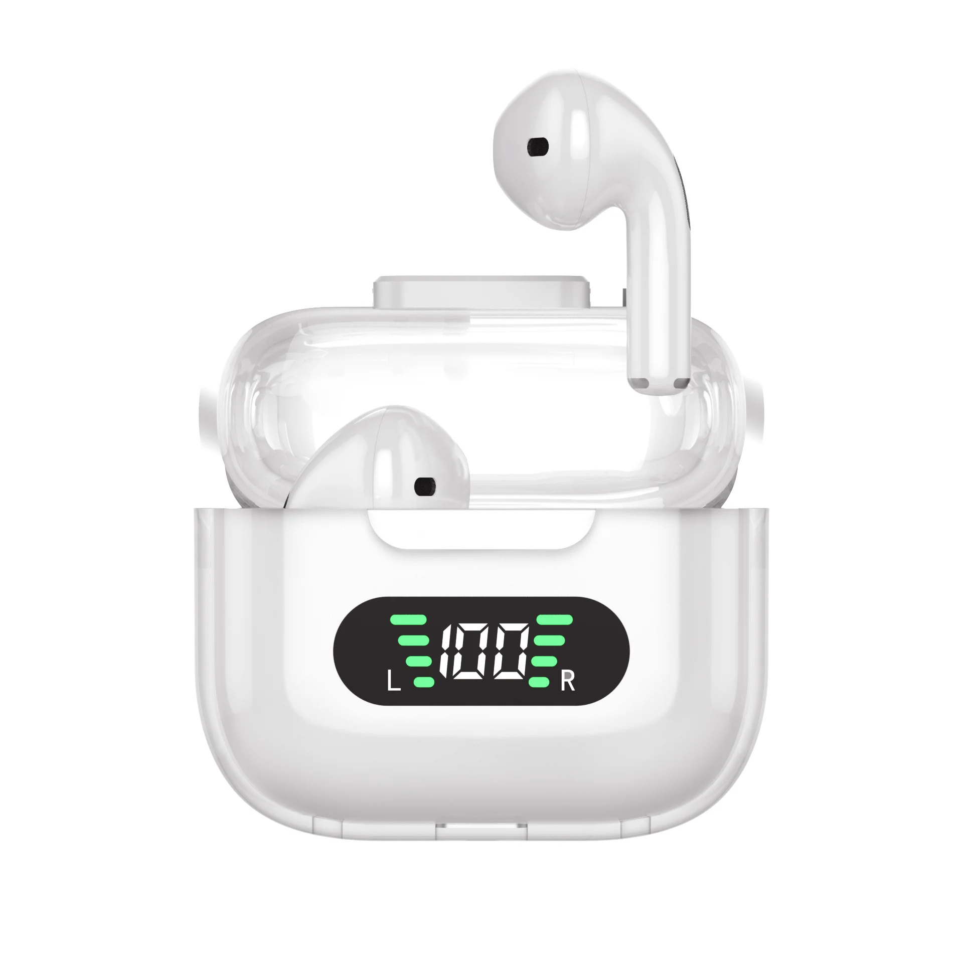 Original Factory Wireless Earphones Stereo Sound BT Earbuds Waterproof Transparent Bass Enhancer Headphones with LED Display