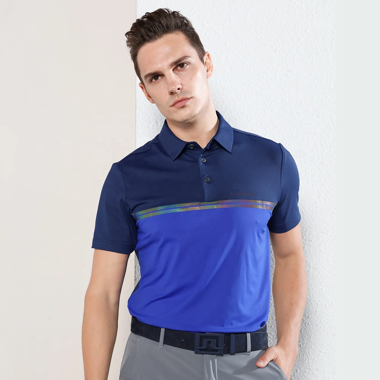 
Customized OEM Boys Short Sleeve Cut and Sewed Golf Polo Shirt and Shorts New Design 