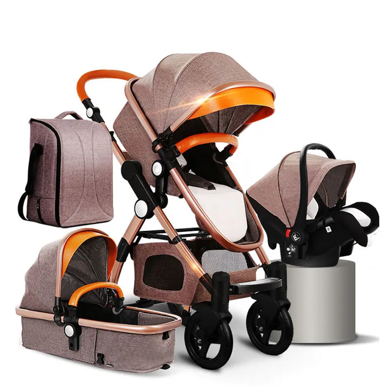 Wholesale 3 In 1 Stroller Baby, Buy Luxury Foldable Baby Carriage, New Born High Landscape Baby Push Car Stroller/