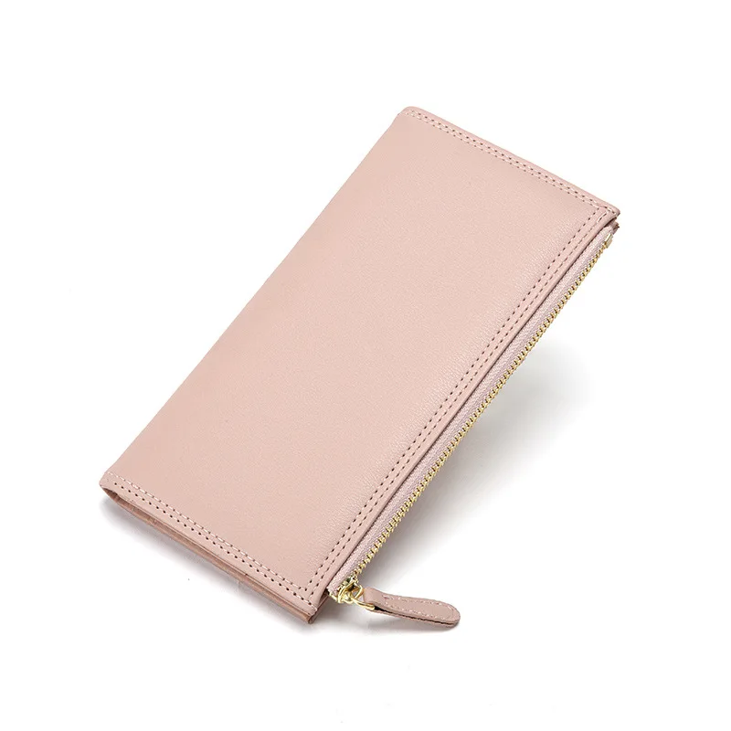 Slim wallet pu leather credit card holder female phone case wristlet wallet mini wallet for girls