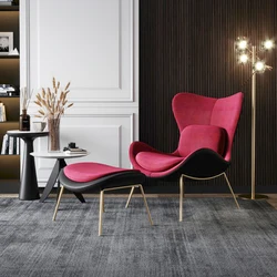 Modern fashion single sofa chair with foot Nordic leather designer light luxury balcony lazy lounge chair
