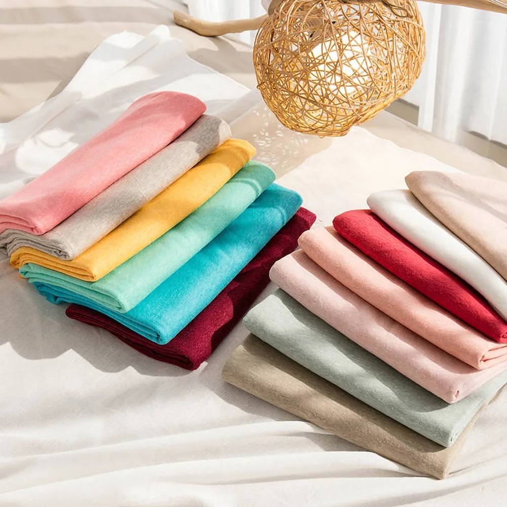 
Manufacture breathable plain dyed cotton hemp fabric for tshirt 