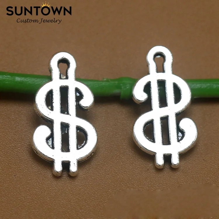
Suntown Fortuner Accessories Silver Dollar Sign Charms Money Charms Zinc Alloy Jewelry Vintage Jewelry Designer Charms Wholesale 