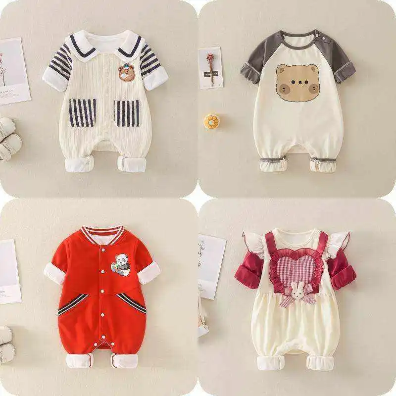 Cotton Newborn Infant Boys Girls Bodysuit Clothes Sets Baby Rompers