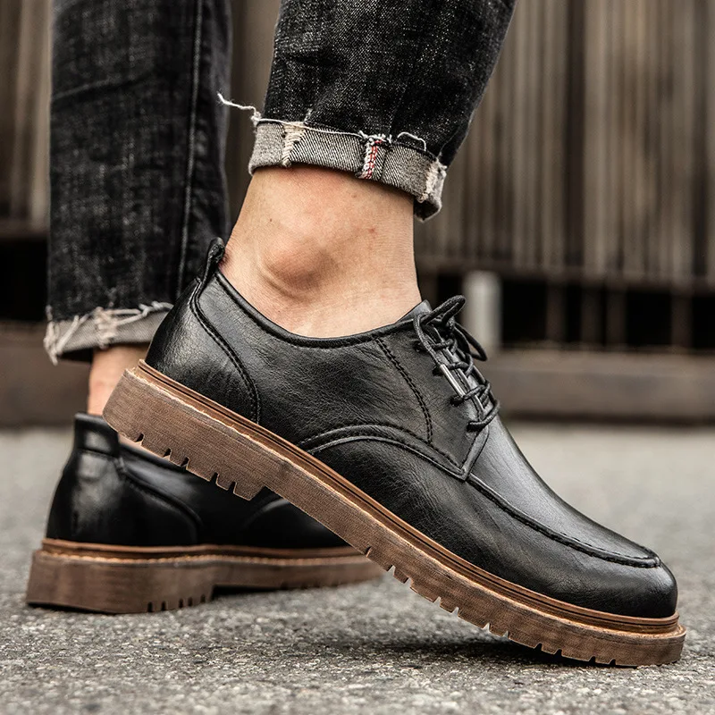 Unique Retro Style Fashion Custom Design Leather Shoe Casual Suede Flats Oxford Party Wedding Dress Shoes for Men