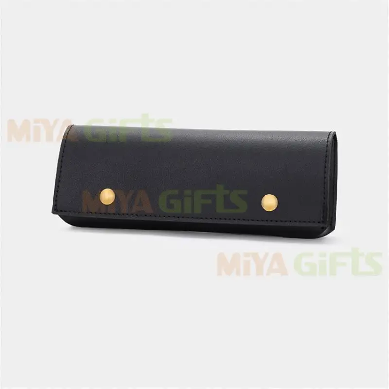 personalized leather pen case pencil pouch holder with gold button high class elegant soft large