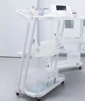 
Portable 4 wheels Heavy Material White Makeup Vanity Hair Beauty Salon Furniture Hairdressing Trolley 