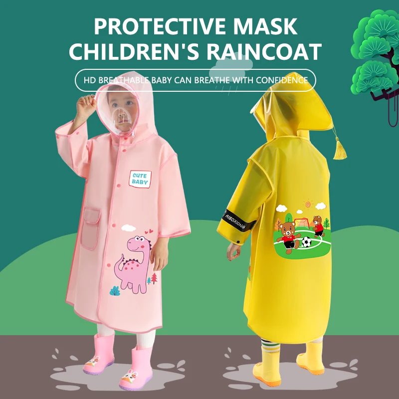 High Quality Eco-friendly EVA Comfortable Kids Waterproof Raincoat Wholesaler Cartoon RAINWEAR Rain Coat Waterproof Poncho