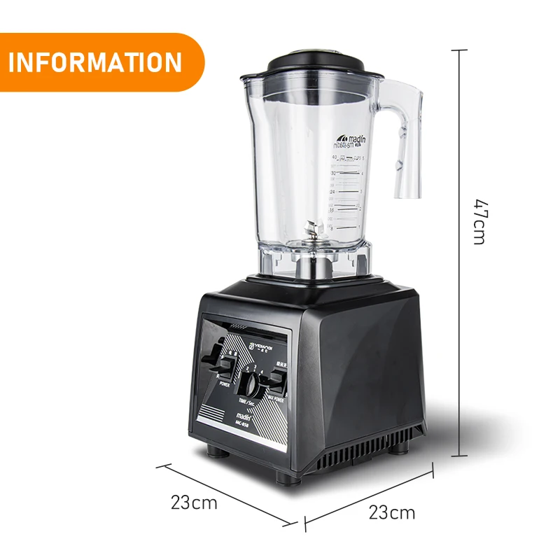 Silver Crest Blender 1800W 2L Large Capacity Commercial With Mixer Grinder Heavy Duty Machine Portable Ice Smoothie Blenders