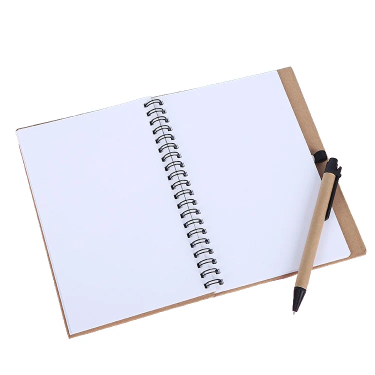 Custom A5  kraft paper notebook with pen eco-friendly notebook journal