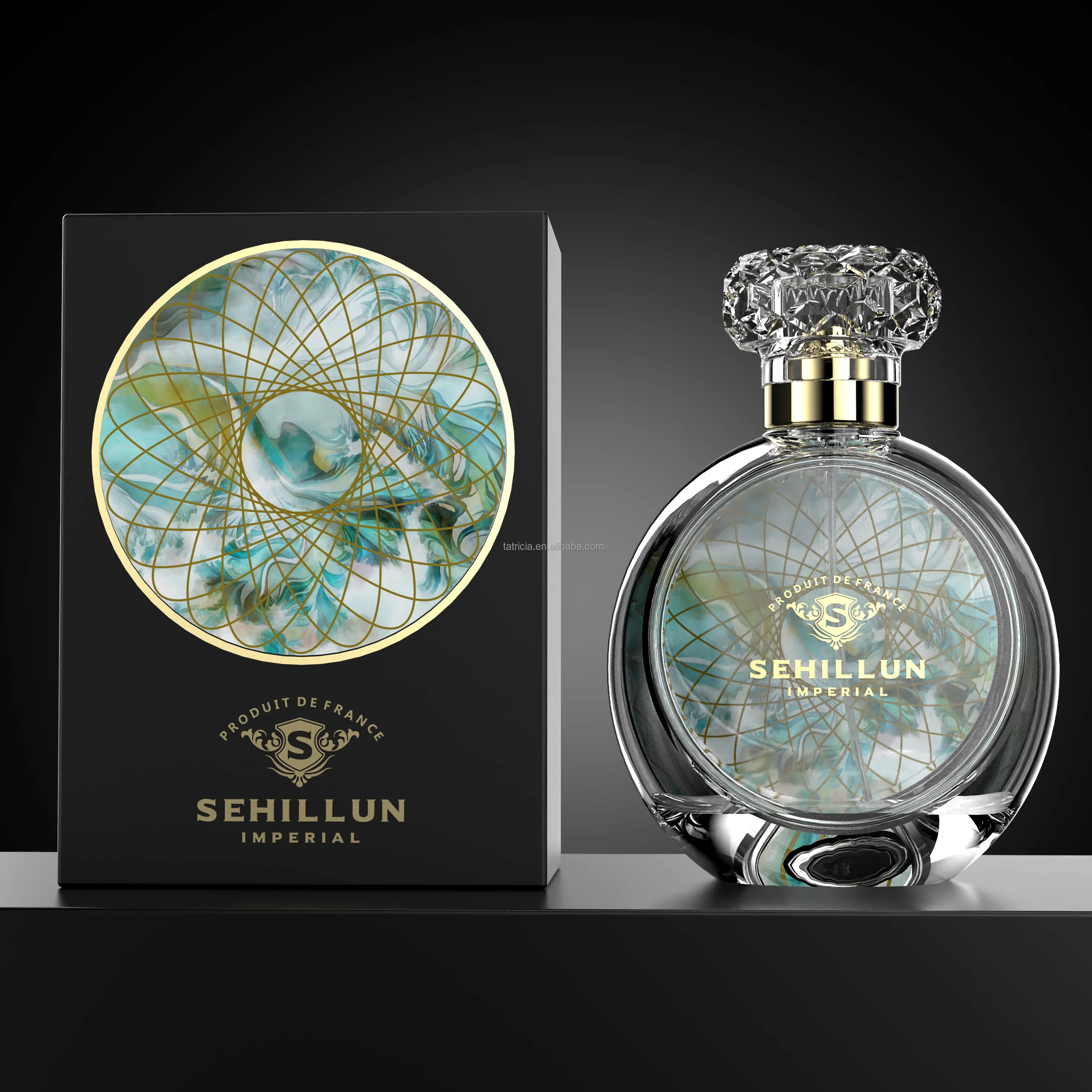 Clear Bottle Popular Design Round Luxury  50ml  100ml women man Clear Bottle Glass Perfume Bottles With Box