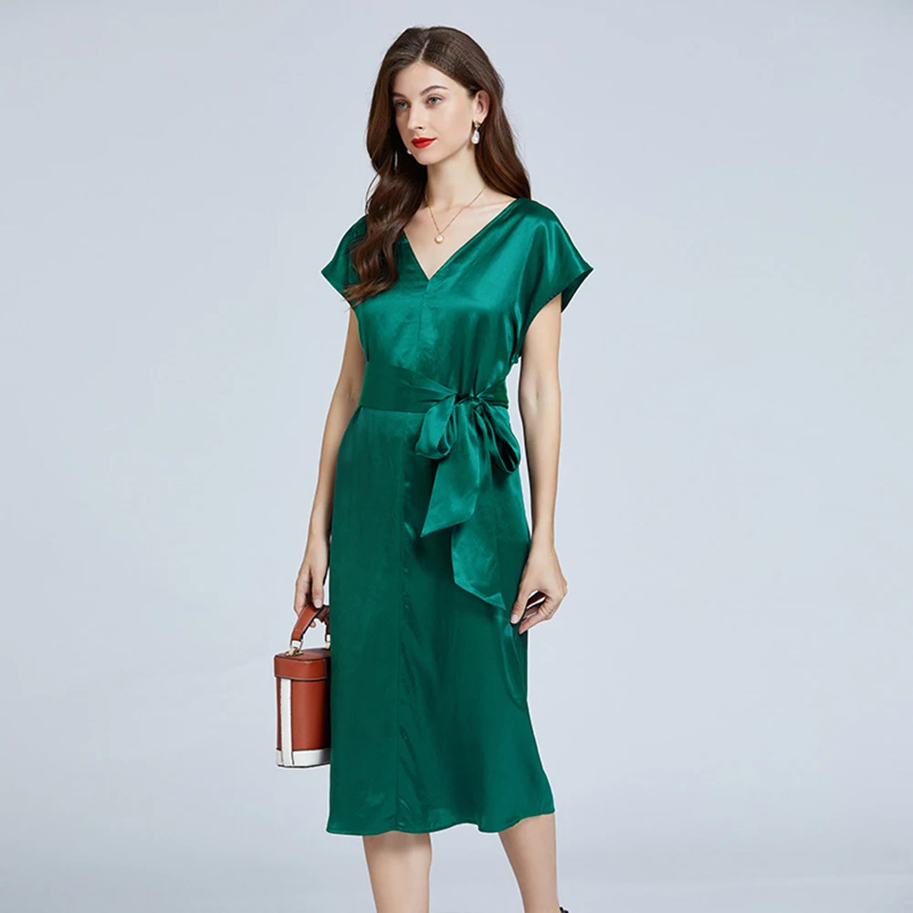 Custom Made 100% Mulberry Silk Garment Elegant Dress Luxury Pure Silk Nightgowns Women Silk Dress