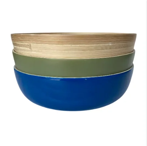 Environmental protection health organic low MOQ handmade spinning bamboo craft bowl Safety and health household goods