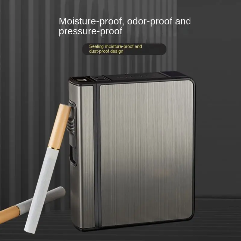 Wholesale metal lighter smoking set Cigarette Box With Gas Lighter Pocket Cigarette Case Box