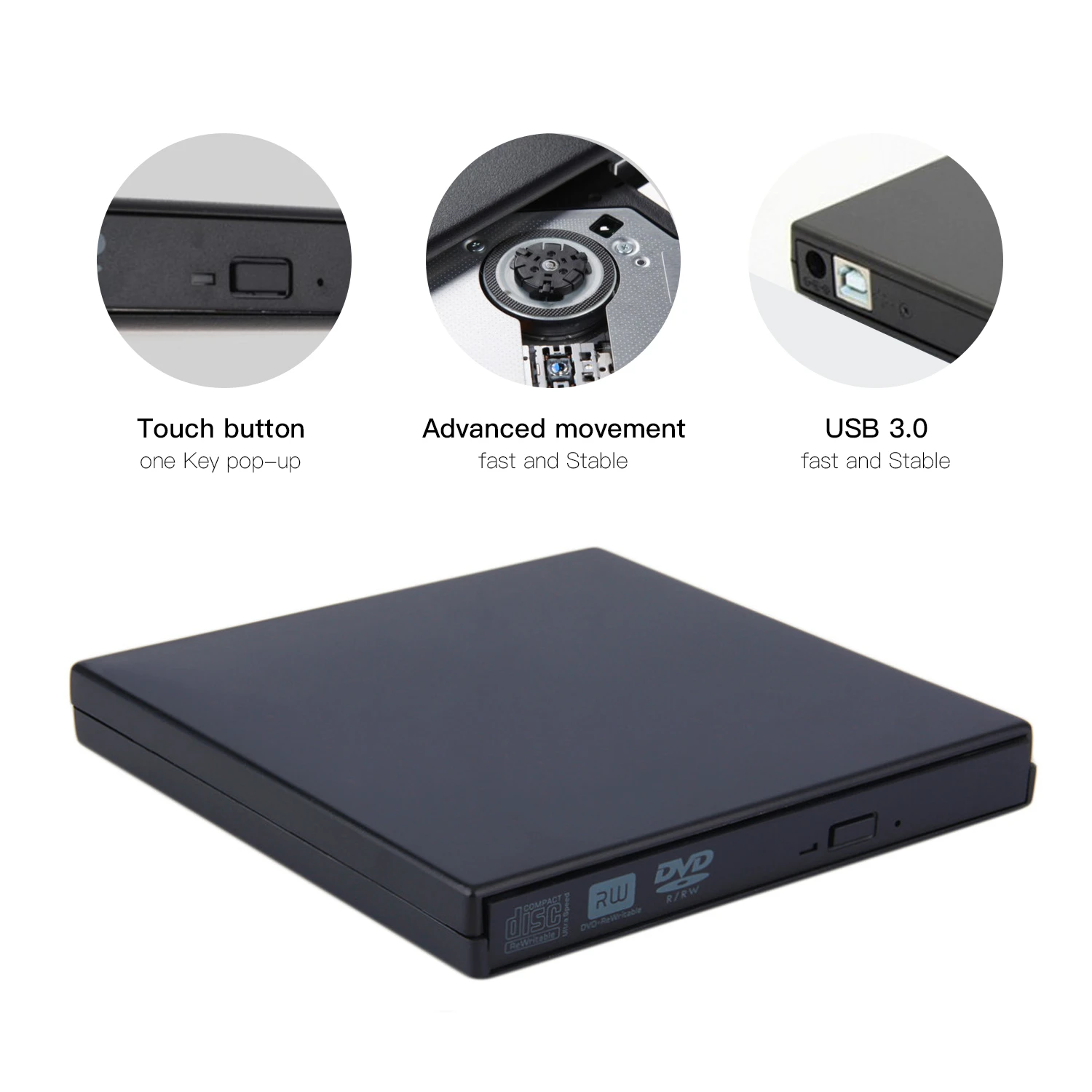  Внешний CD-привод USB 2 0 портативный привод CD/Dvd +/-Rw тонкий Dvd/CD Rom записывающее устройство горелка для ноутбука настольного ПК Windows 10/8/XP