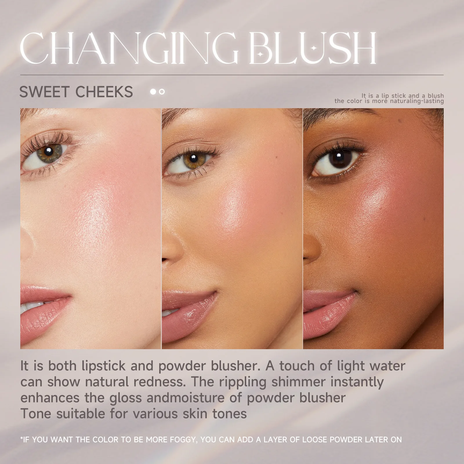 Temperature Color Changing Cream Blush Stick Easy To Apply High Pigment Multi-Use Shine Finish For Cheek & Lip Makeup Blusher