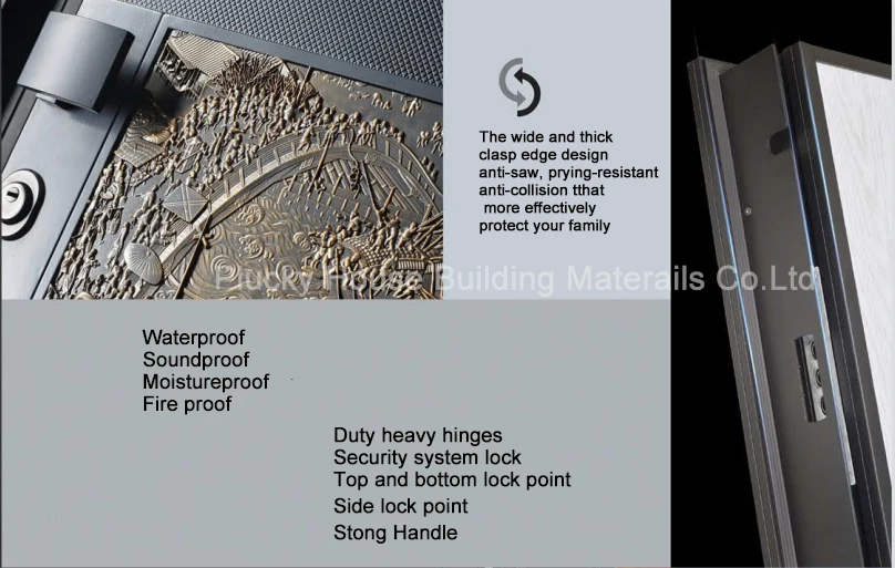 High quality waterproof exterior security entrance steel door 