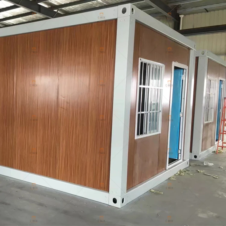 Cbox prefabricated quick assemble wood grain color wall panels modular container house