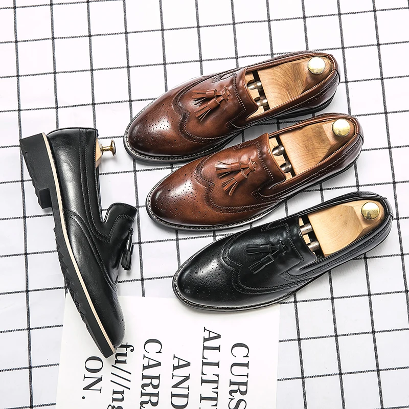 Slip-on Classic Work business genuine leather Formal dress shoes men