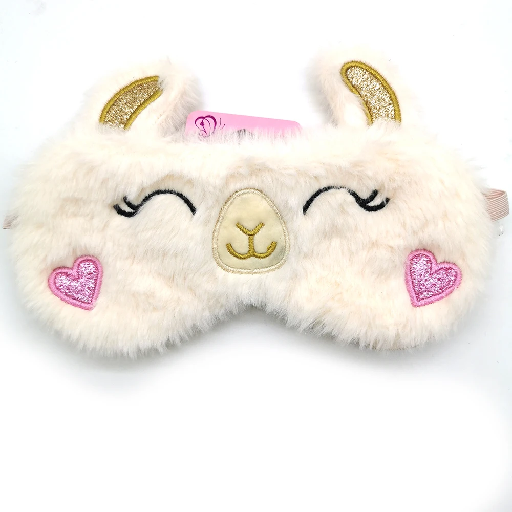 
Cute animal lightweight comfortable plush warm eye covering mask for travel sleep 