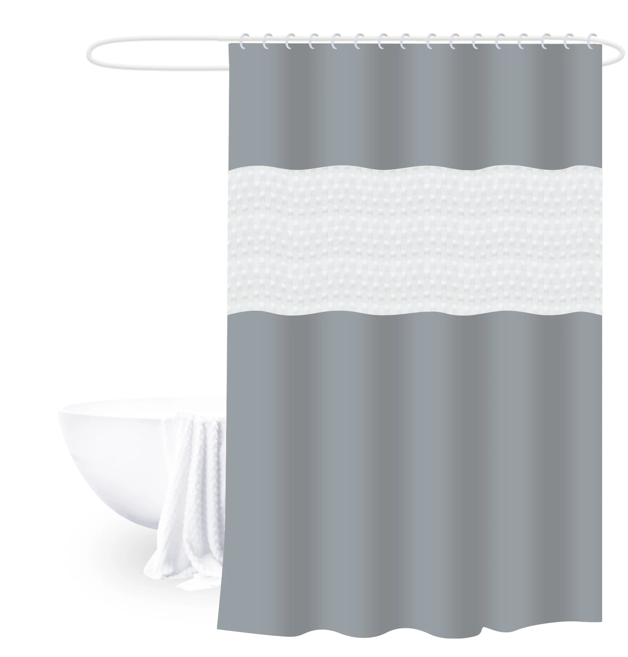 Splicing PEVA Plastic Shower Room Curtain, Waterproof and Mildew-proof, Home Hotel Bathroom Applicable