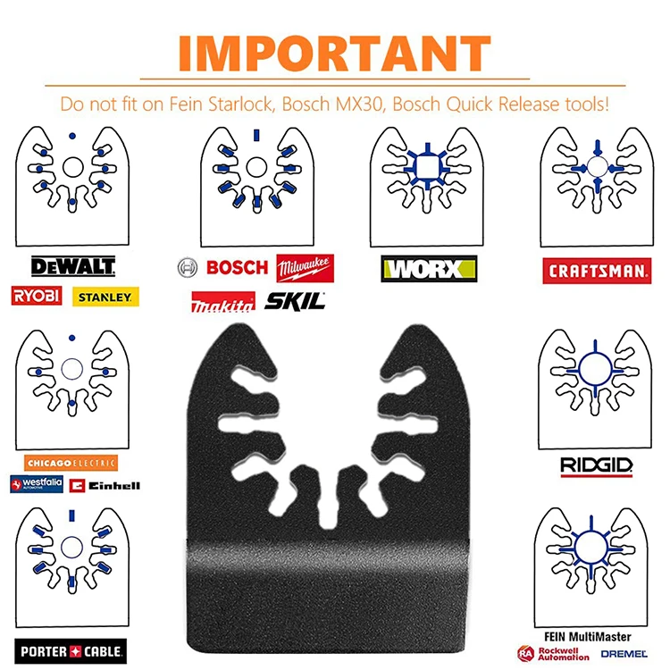 24pcs/set Universal Wood Metal Oscillating Multitool Quick Release Saw Blades